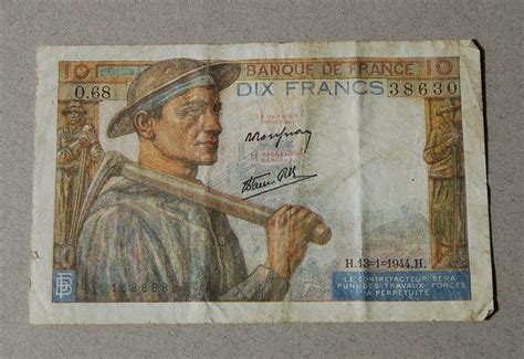 Reserved 1944 French Banknote Ten Franc Banknote 10 Francs