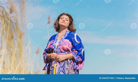 Ethnic European Plus Size Model Style For Ladies Stock Photo Image