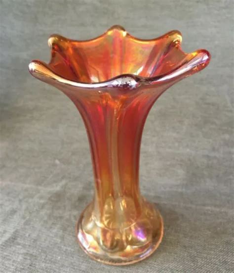 Imperial Andmorning Gloryand Small Marigold Vase 5 1 4 Tall Antique Carnival Glass 39 99 Picclick