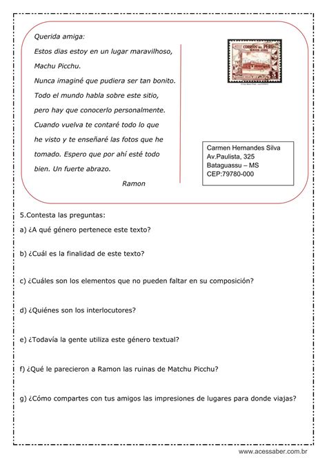 Textos Em Espanhol Para Interpretação Com Gabarito Materilea
