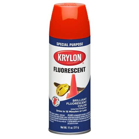 Krylon High Gloss Red Orange Fluorescent Spray Paint Actual Net