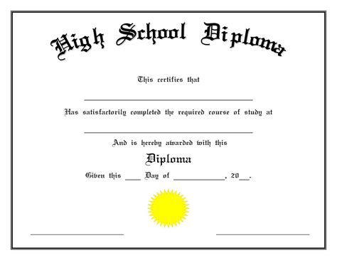 High School Diploma Templates At