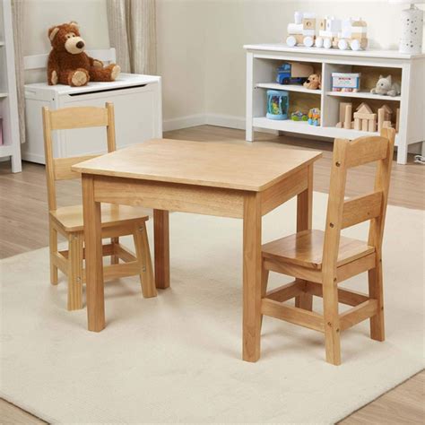 Kids Toddlers Melissa And Doug Wooden Table And 2 Chairs Pretend Play Set