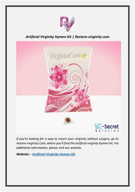 Artificial Virginity Hymen Kit Restore By Restore