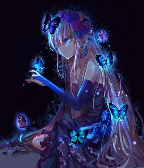 Hintergrundbilder Illustration Lange Haare Anime Mädchen Blaue