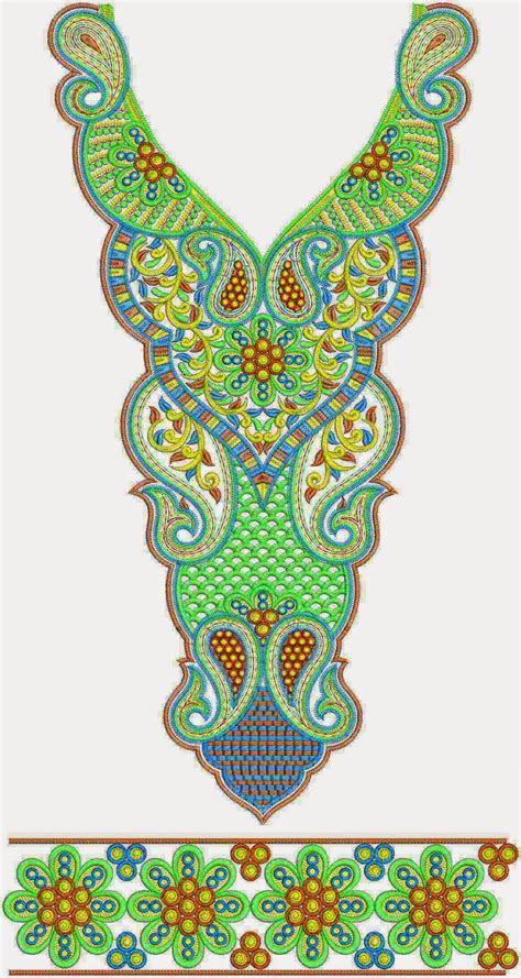 Embdesigntube Visible Net Fabric Kurti Neck Embroidery Designs