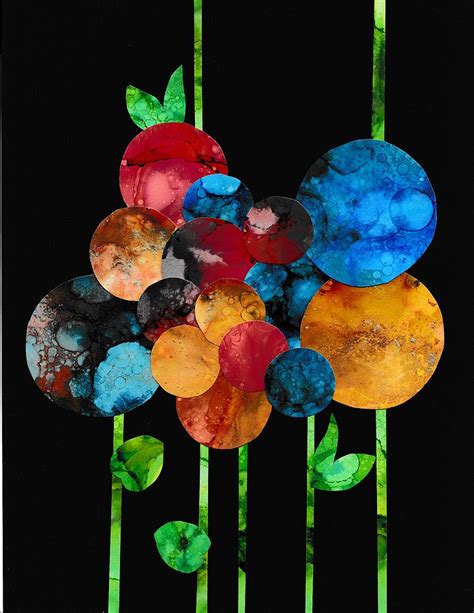 Flower Collage With Alcohol Inks Painting By Louise Adams Fine Art