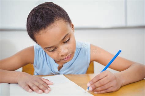 Pupil Writing Into A Notebook Stock Photo Image Of Childhood