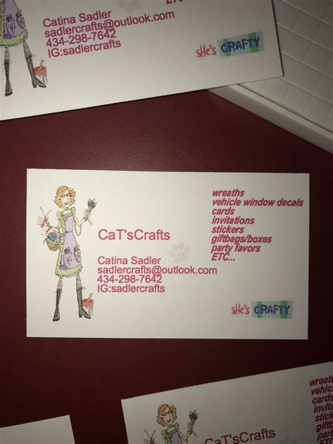 Created And Made My Very Own Craft Business Cards Craft Business