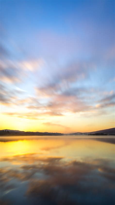 Wallpaper Lake Water Reflection Sky Clouds Sunrise 5120x2880 Uhd 5k