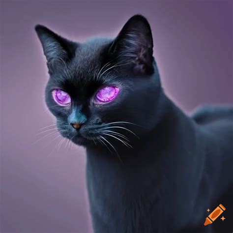 Black Cat With Purple Eyes On Craiyon