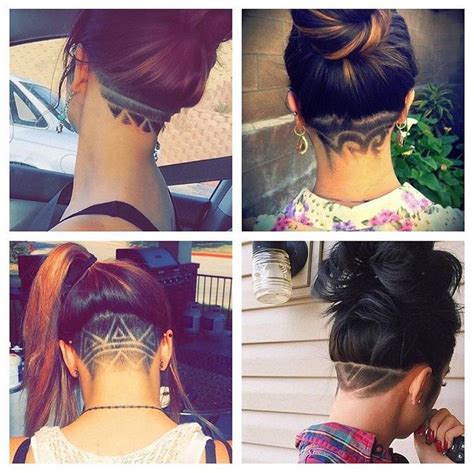 Short in the back, long in the front haircut. hairstyle. shaved back of head for woman! designed hair ...