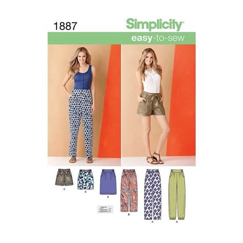 simplicity misses pants and skirts fabric sewing pattern 1887