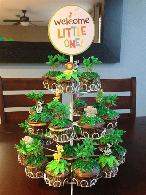 Jungle safari tropical theme sage green balloons baby shower party supplies decorations decor, wild one 1st first theme birthday baby shower decorations for boys girl, balloons for birthday party. Lion king themed cupcakes | Lion king baby shower, Baby ...