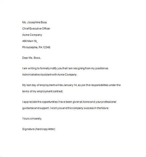 Resignation Notice Template - 17+ Free Samples, Examples ...