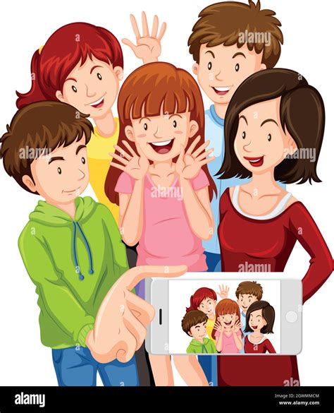 Group Selfie Stock Vector Images Alamy