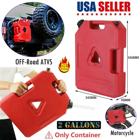2 Gallon Fuel Pack Spare Container Off Road Atv Polaris Jerry Gas Can