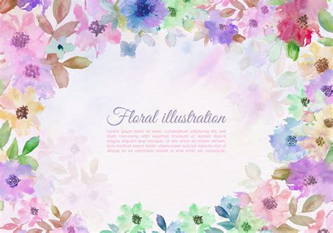 Download Vector Colorful Watercolor Flower Border - Download Free ...
