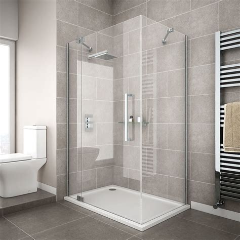 Bathroom Modern Simple Clear Tempered Glass Sliding Door Shower