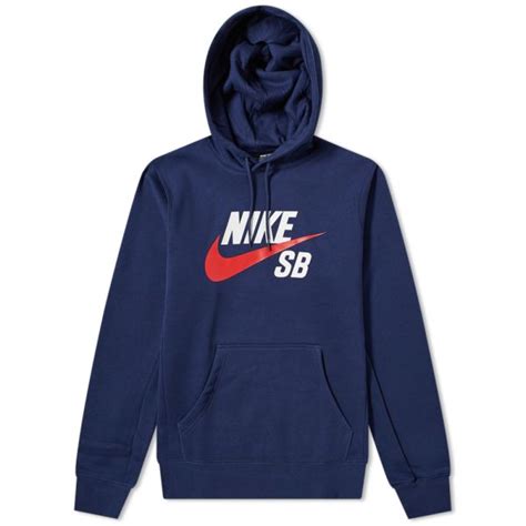 Nike Sb Popover Icon Hoody Midnight Navy And University Red End Au