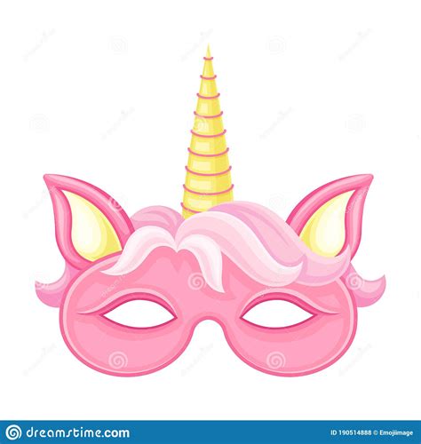Unicorn Mask With Horn As Carnival Or Party Attribute Vector