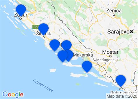 The croatian coast is marked in yellow on the updated map, just like most of europe. Secretplaces - boutique hotels and holiday homes Dalmatian Coast, Croatia