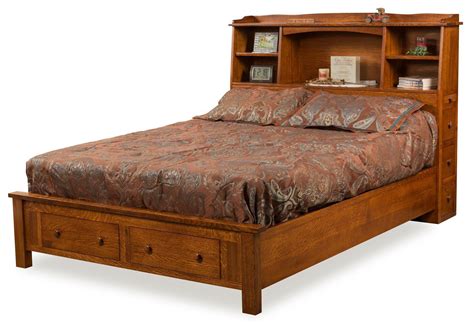 Bookcase Bed With Storage Footboard From Dutchcrafters Amish Furniture