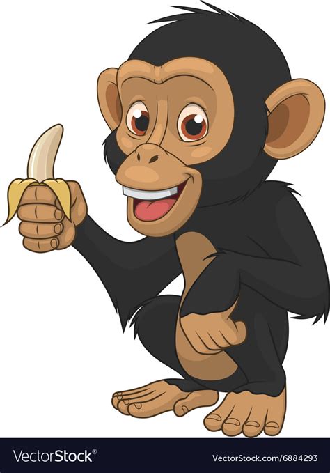 Funny Monkey With Banana Royalty Free Vector Image