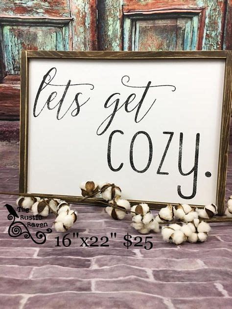 16x20 Lets Get Cozy Sign Living Room Decor Country Home Decor