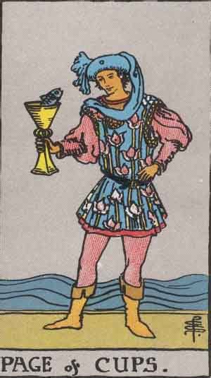 When the subject is an adult, this card may suggest that they are feeling some of that sensitivity and vulnerability. Tarot Card by Card - Page of Cups - The Tarot Lady