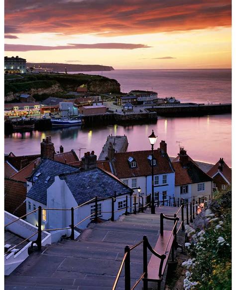 Whitby Harbour Summer Twilight North Yorkshire Coast