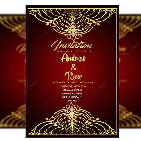Find & download free graphic resources for muslim wedding invitation. Red Royal Wedding Invitation Card Psd Template With Gold ...