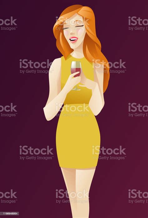 Redhead Beauty At A Party Stock Illustration Download Image Now Adult Adults Only Bar