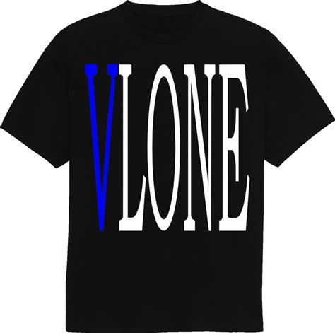 For business cards i often feel that a logo is spoiled by overuse of color and unnecessary detail (i especially believe that color gradients should never be used in logo. VLONE Blue & White Logo Print Black T-Shirt | Incorporated ...