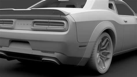 Dodge Challenger Srt Hellcat Widebody 2018 3d Model Flatpyramid