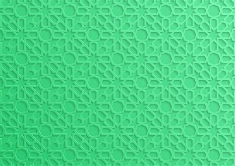 Premium Vector Green 3d Islamic Geometrical Pattern