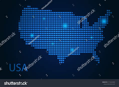Abstract Image United States Map Pixels Stock Vector Royalty Free