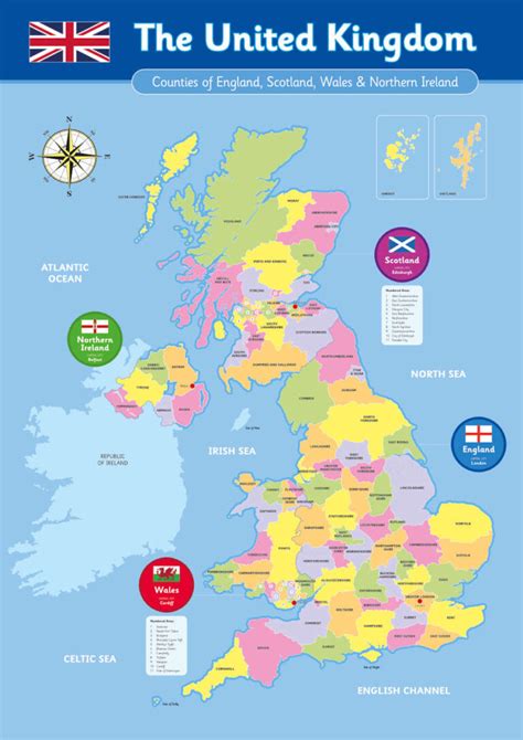 Uk Counties Map Formal Geography Sign For Schools Free Pandp