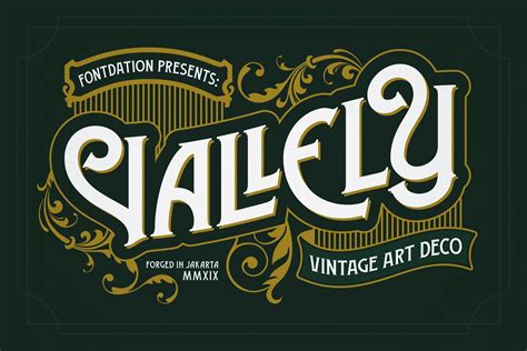 Vallely Vintage Font Typeface A Classic Art Deco Serif That Are