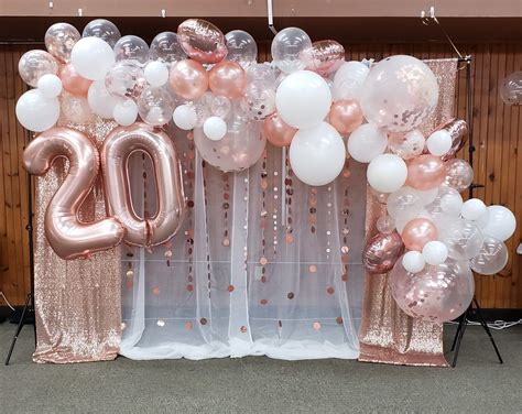 Rose Gold Picture Backdrop Balloon Arch Rose Gold Party Decor Gold