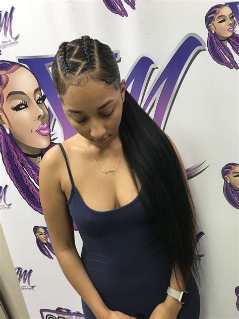 This one happens to feature the accurate rows of small cornrows braided closely to the scalp and fed into a cute ponytail. Pin on @Styledby_yalemichelle