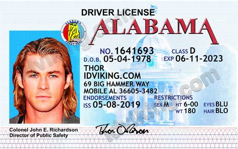 Alabama Al Drivers License Psd Template Download