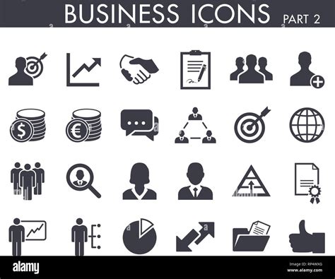 24 Different Business And Office Symbol Icons Part 2 Stock Vector