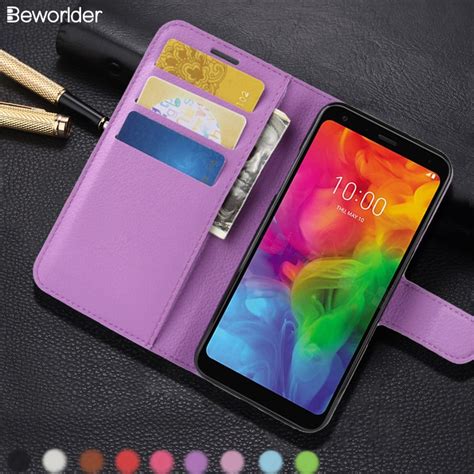 Beworlder For Lg Q7 Case Wallet Card Slots Pu Leather Case Stand Lichee