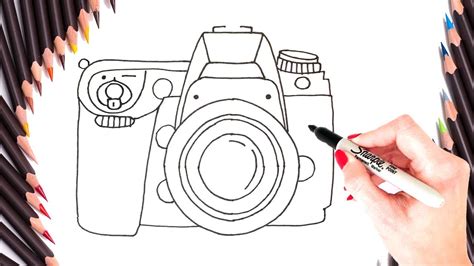How To Draw A Camera Step By Step Camera Drawing Easy Youtube