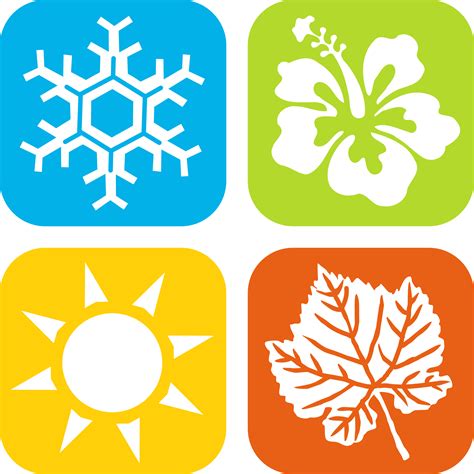 Seasons Icons Paper Crafts Printable Stickers Papercraft Templates