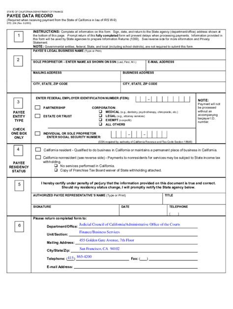 Fillable Online 2012 2023 Form Ca Std 204 Fill Online Printable