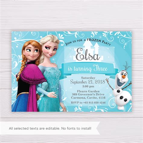 Frozen Elsa Invitation Template Dgtally Frozen Invitations Frozen