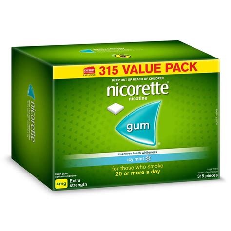 buy nicorette quit smoking extra strength nicotine gum icy mint exclusive size 315 pack online