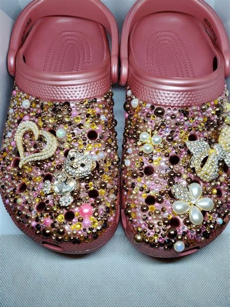 Custom Bling Crocs Womens Size 8 Shown Color Shown Blossom Alloy